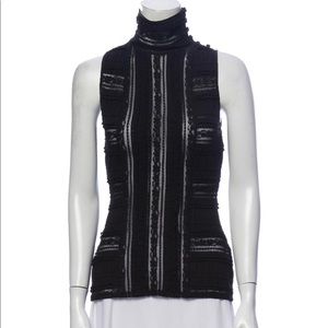 Cinq a Sept Turtleneck Sleeveless Top